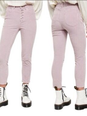 We The Free High-Waist Pink Button-Fly Skinny Jeans